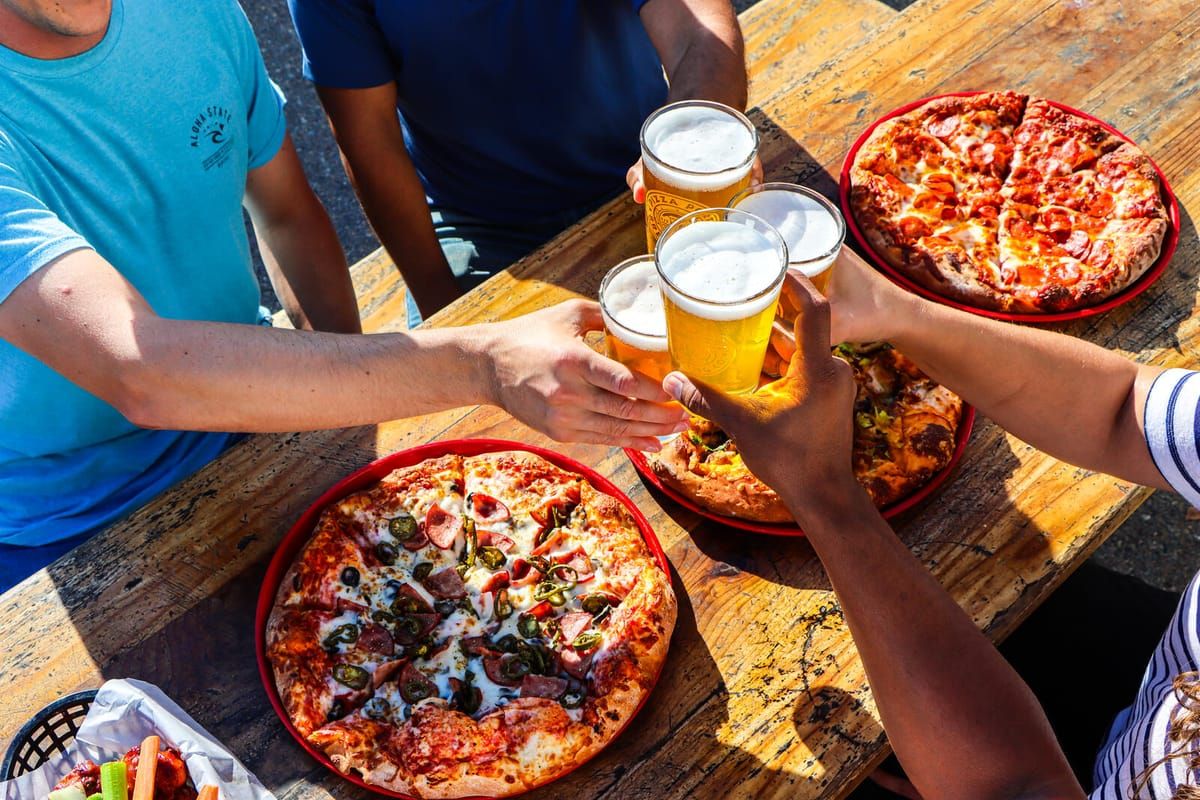 Pizza Port Bressi Ranch food and cheers