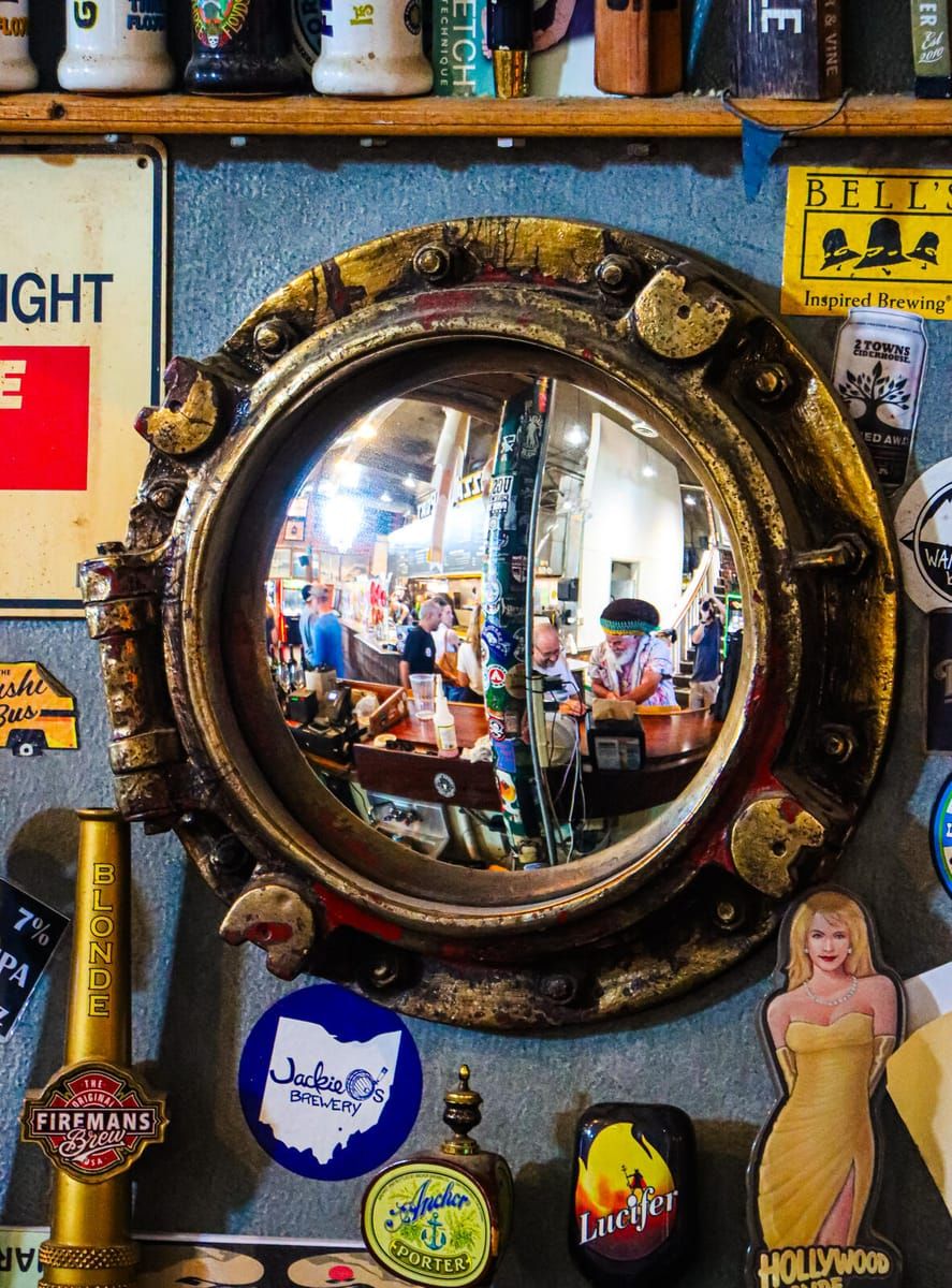 Pizza Port Carlsbad Village porthole window