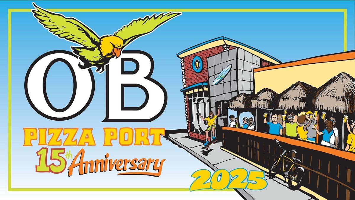 Pizza Port Ocean Beach 15th Anniversary Party event artwork
