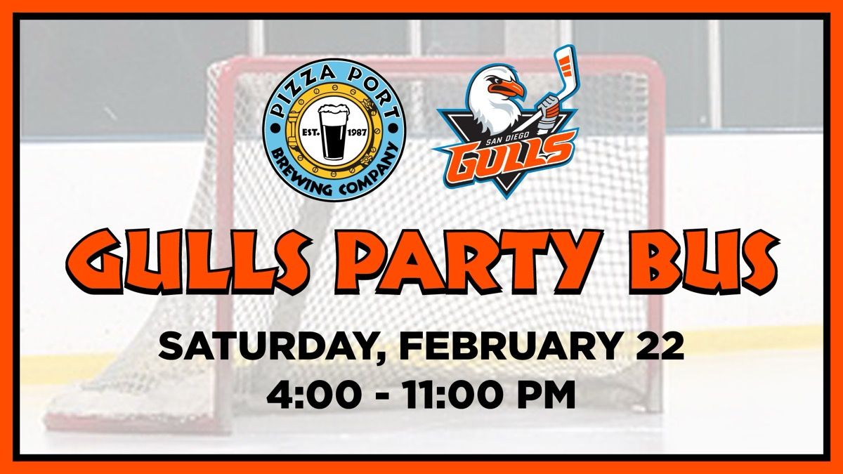 Pizza Port's San Diego Gulls Party Bus event artwork