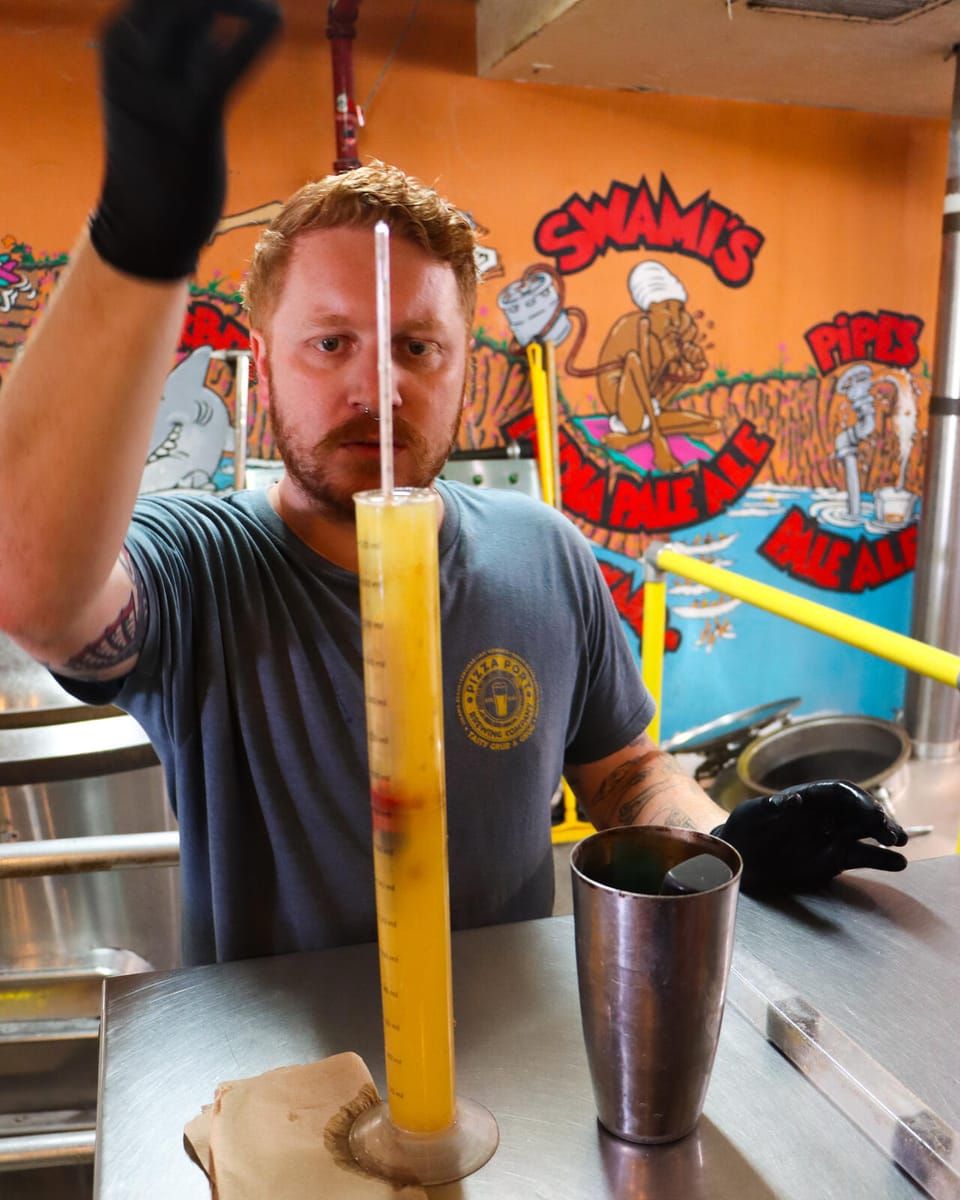 Pizza Port Solana Beach brewer at work