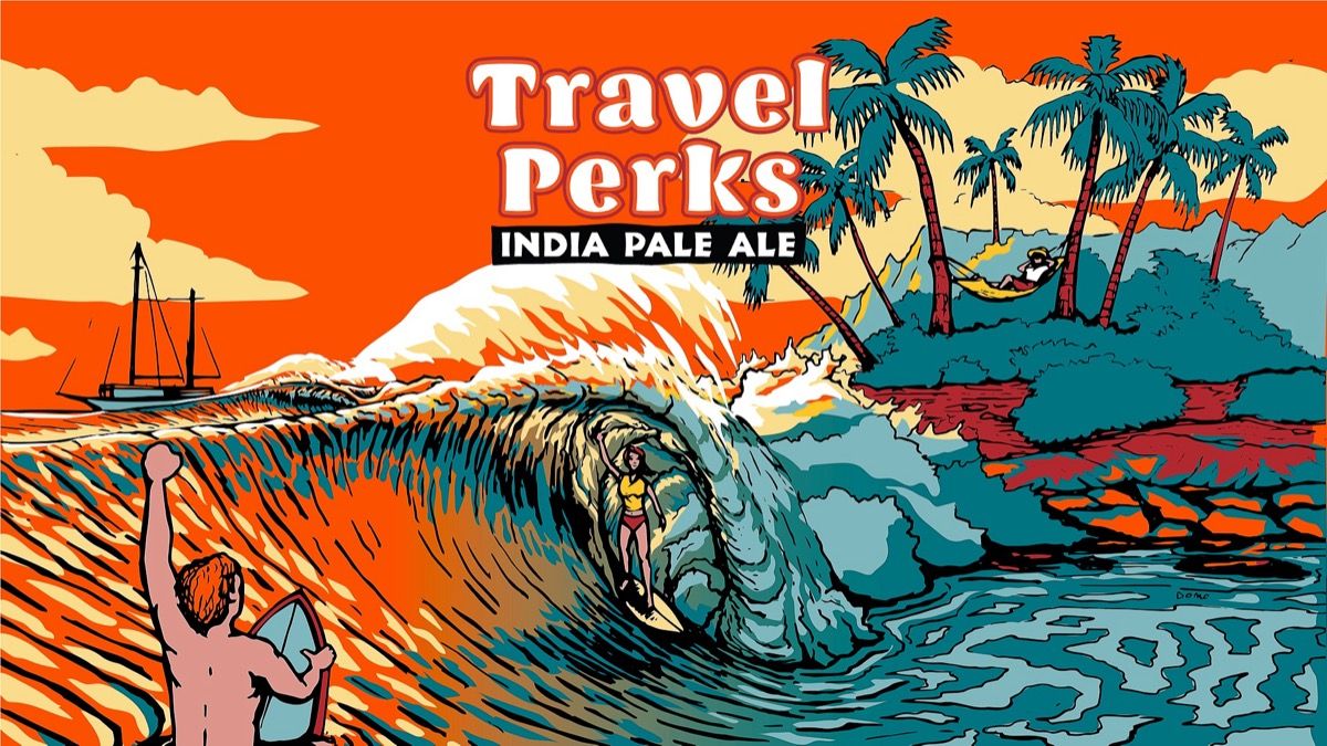 Travel Perks IPA Can Release event artwork